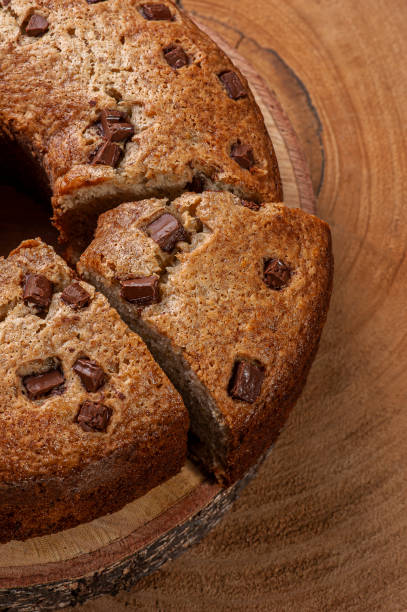 istock Homemade rustic cake with pieces of chocolate. 1309779085