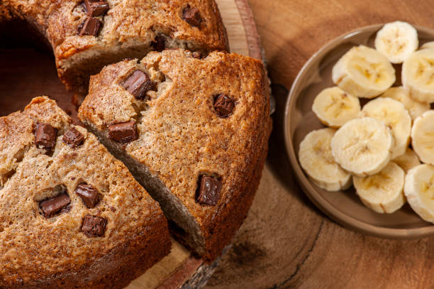 istock Homemade rustic cake with pieces of chocolate. 1309779639