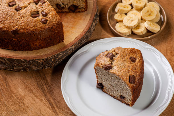istock Homemade rustic cake with pieces of chocolate. 1309779858