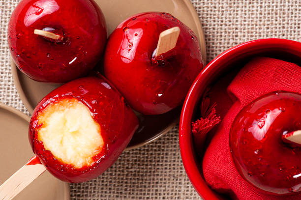 Love Apple. Red caramel covered apple dessert