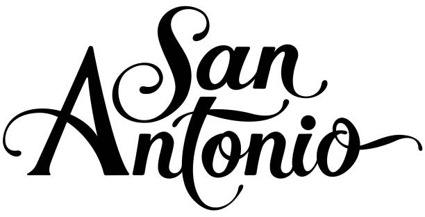 San Antonio - custom calligraphy text vector art illustration