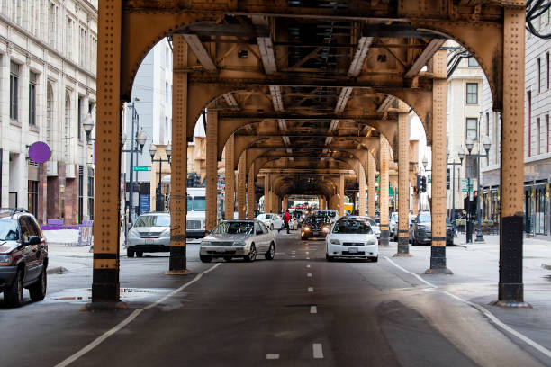 istock Traffic at Street in Chicago, Illinois 1309785373