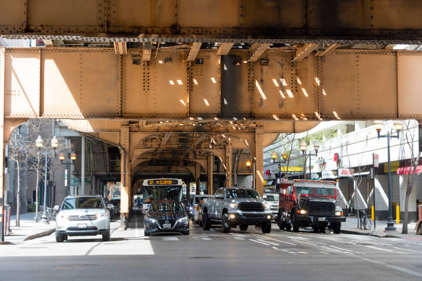 istock Traffic at Streets Intersection in Chicago, Illinois 1309787523