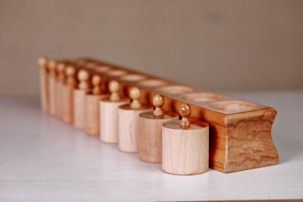 istock montessori sensorics cylinder block low to high and color blue box with cylinders 1309787957