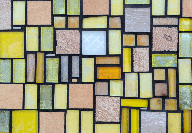 istock Colorful mosaic on the wall, abstract glass background. 1309789935