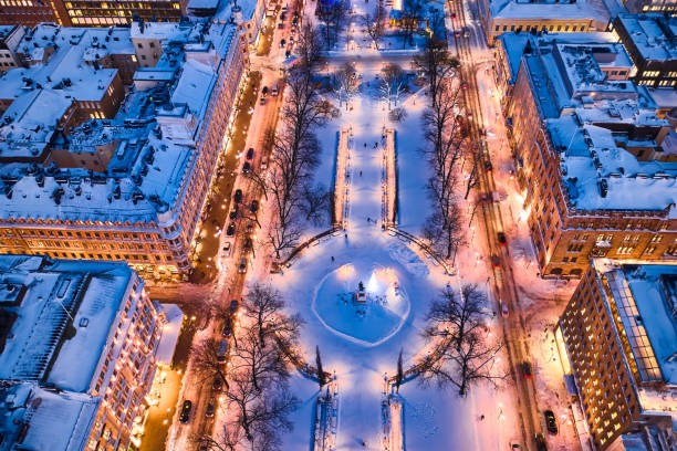 istock Esplanade park with Christmas decoration, Helsinki, Finland. 1309791386