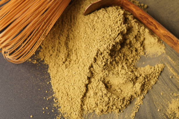 istock Organic green tea Matcha powder with Japanese tools 1309792627