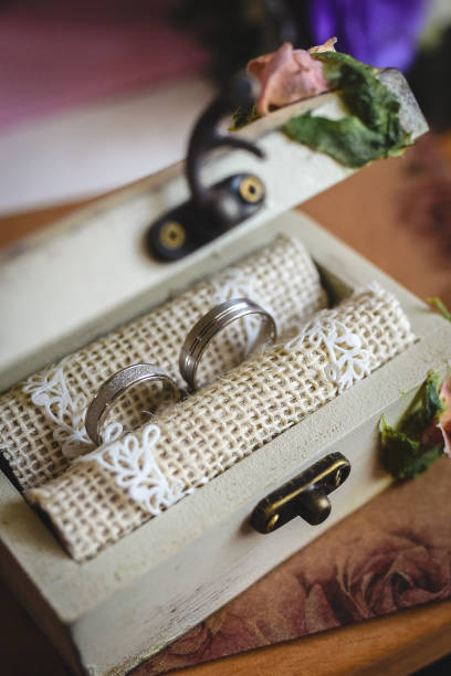 istock WEDDING RINGS IN A WOODEN BOX 1309793313