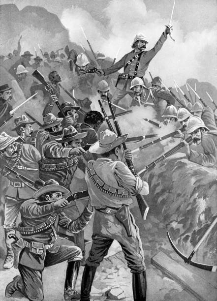 istock Coldstream Guards and Scots Guards Engaging Boer Commandos at the Battle of Belmont of the Second Boer War in South Africa - 19th Century 1309794519