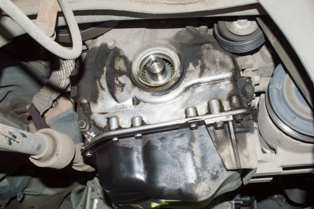 istock View of the lower part of the engine installed on the car 1309801607