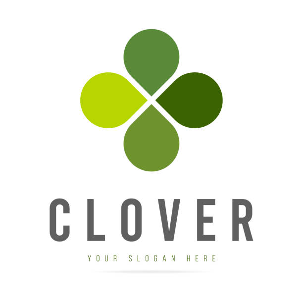 Abstract green clover logo four leaves heart shape,icon irish shamrock luck,sign ecological business company,symbol nature eco.Graphic design template.Simple clean vector logotyp isolated illustration Abstract green clover logo four leaves heart shape,icon irish shamrock luck,sign ecological business company,symbol nature eco.Graphic design template.Simple clean vector logotyp isolated illustration clover icon stock illustrations