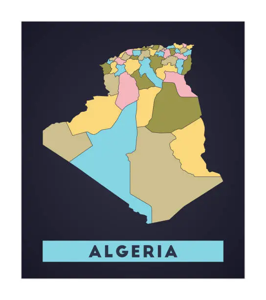 Vector illustration of Algeria map.