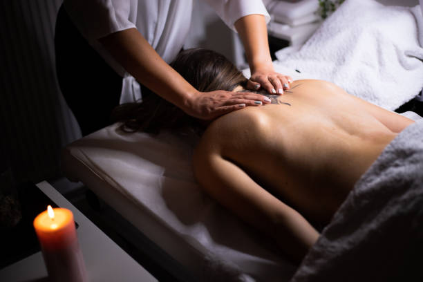 istock Young woman having a massage 1309813250