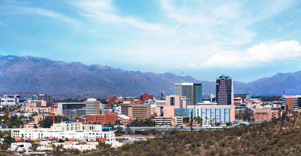 istock Tucson, Arizona downtown with mountains in background 1309816598