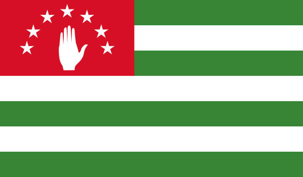 bandera muy detallada de abjasia - bandera de abjasia alto detalle - bandera nacional abjasia - vector de la bandera de abjasia - imagen jpeg de la bandera de gran tamaño - georgia football fotografías e imágenes de stock