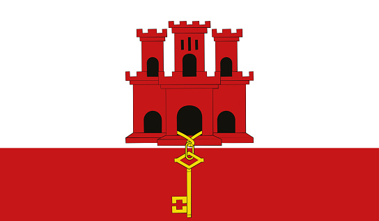 Highly Detailed Flag Of Gibraltar - Gibraltar Flag High Detail - National flag Gibraltar - Large size flag jpeg image Gibralta