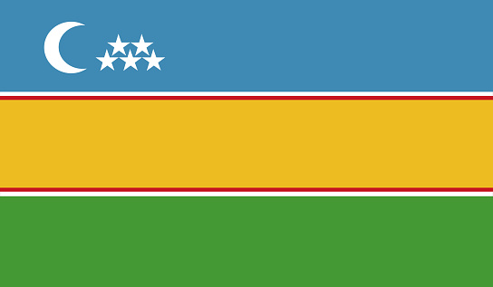 Highly Detailed Flag Of Karakalpakstan - Karakalpakstan Flag High Detail - National flag Karakalpakstan - Large size flag jpeg image - Karakalpakstan