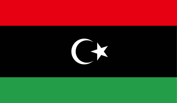 bandera muy detallada de libia - bandera libia alto detalle - bandera nacional libia - imagen de la bandera de gran tamaño - - libyan flag fotografías e imágenes de stock