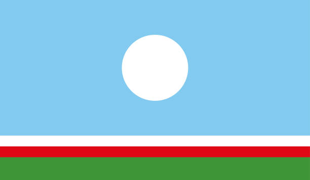 Highly Detailed Flag Of Sakha Republic - Sakha Republic Flag High Detail - National flag Sakha Republic - Large size flag jpeg image - Highly Detailed Flag Of Sakha Republic - Sakha Republic Flag High Detail - National flag Sakha Republic - Large size flag jpeg image - Sakha Republic, Yakutsk siberian flag stock pictures, royalty-free photos & images