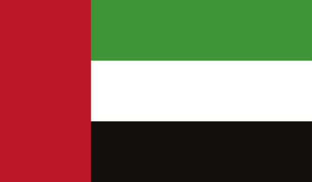 hochdetaillierte flagge der vereinigten arabischen emirate - vereinigte arabische emirate flagge hohe details - nationalflagge vereinigte arabische emirate - große flagge jpeg bild - - fujairah stock-fotos und bilder