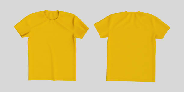 istock Flat lay blank short sleeve t-shirt mockup in front, and back views 1309834835