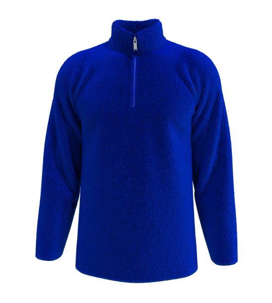 istock Fleece tracksuit top jacket with half zip design, sportswear, track front view 1309834865
