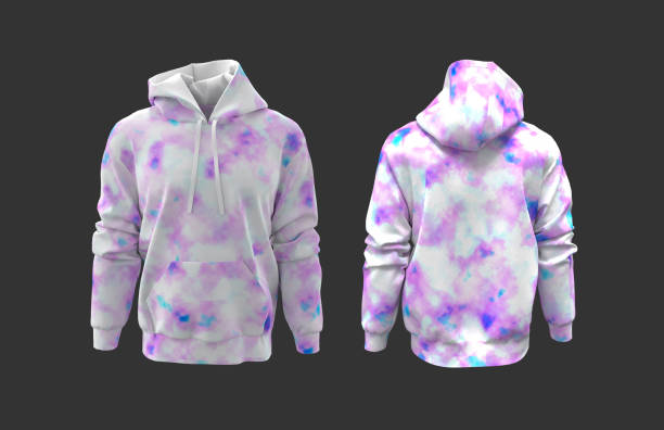 istock Tie dye hooded sweatshirt mockup for print, isolated on grey background 1309834913