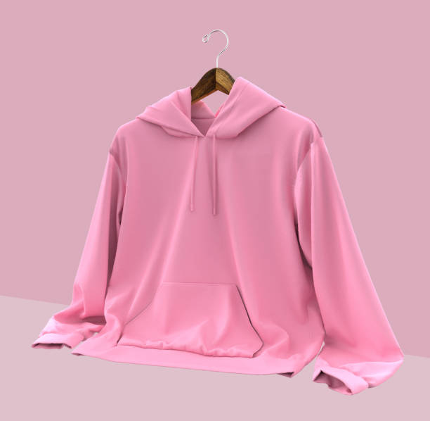 istock Blank hooded sweatshirt mockup for print, isolated on pink background 1309834920