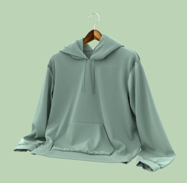 Blank hooded sweatshirt mockup for print, isolated on green background Blank hooded sweatshirt mockup for print, isolated on green background, 3d rendering, 3d illustration hood clothing stock pictures, royalty-free photos & images