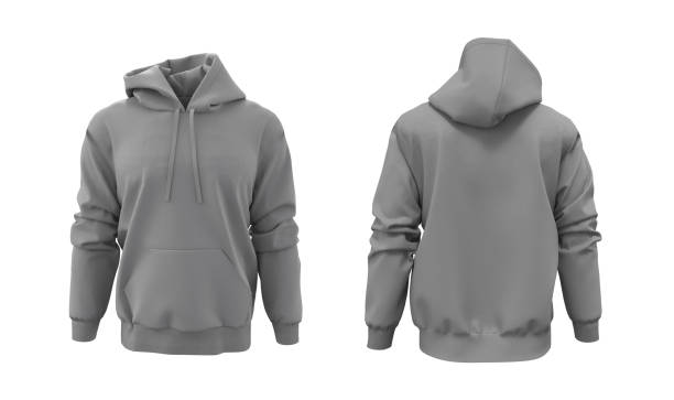 Blank hooded sweatshirt mockup for print, isolated on white background Blank hooded sweatshirt mockup for print, isolated on white background, 3d rendering, 3d illustration hooded shirt stock pictures, royalty-free photos & images