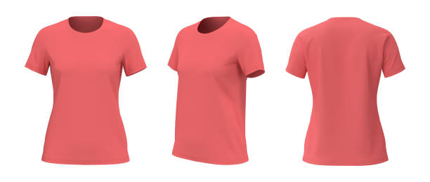 istock Women's crewneck t-shirt mockup, front, side and back views 1309835088