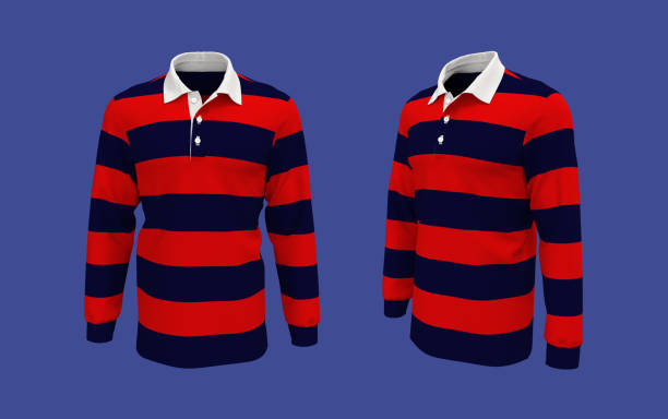 istock Striped rugby shirt mockup 1309835132
