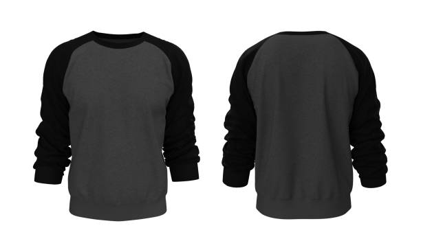 istock Blank raglan sweatshirt mock up template in front, and back views, isolated on white 1309835765