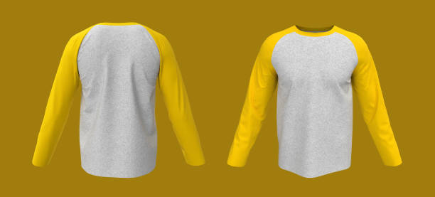 istock Blank raglan sweatshirt mock up template in front, and back views 1309835775