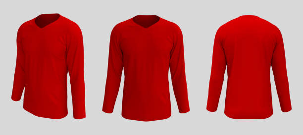 istock men's long sleeve t-shirt mockup in front, side and back views 1309835796