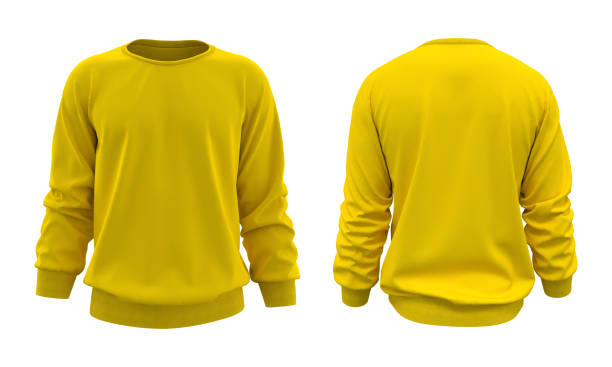 istock Blank sweatshirt mock up in front, and back views, isolated on white 1309835803