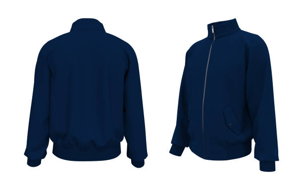 istock Blank tracksuit top mockup, track side and back views 1309835820