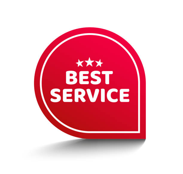 bestes service-label. besten service rotes band zeichen. bester service. - seal stamper stock-grafiken, -clipart, -cartoons und -symbole