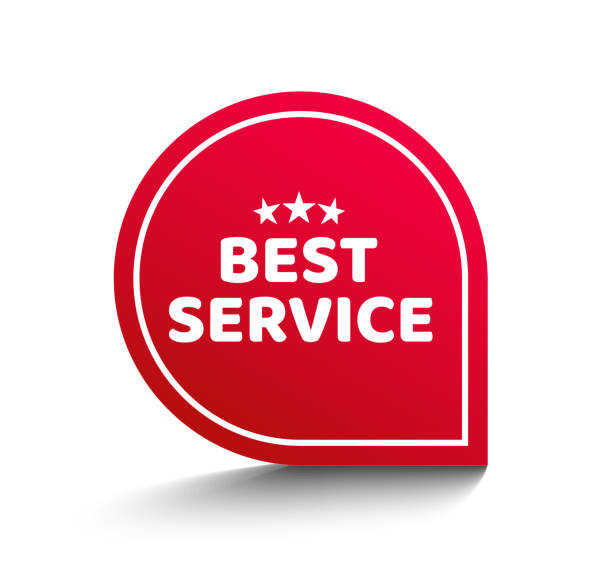 最高のサービスラベル。最高のサービス赤いバンド記号。最高のサービス。 - stamps postage点のイラスト素材／クリップアート素材／マンガ素材／アイコン素材