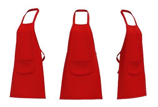 Blank aprons, apron mockup, clean apron, design presentation for print, 3d illustration, 3d rendering
