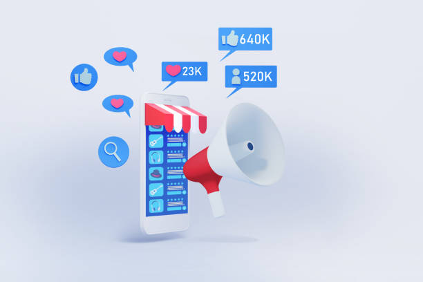 istock mobile phone with shopping application and social media icon 3d illustration 1309847886