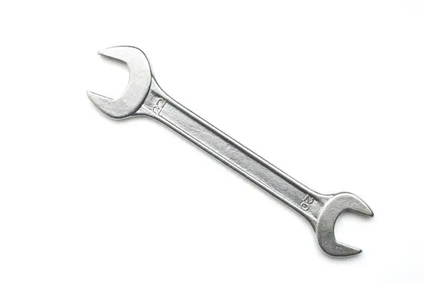 Photo of Wrench isolated on white background. Clipping path