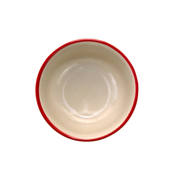 istock Top view of empty ceramic bowl on white background 1309853260