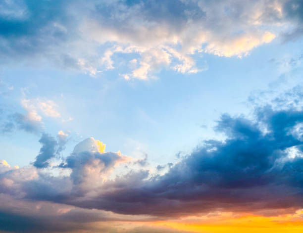 istock Colorful sunset with clouds in the evening 1309857180