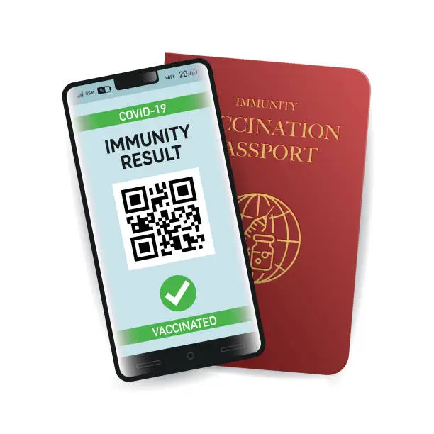 Vector illustration of Health passport and documents