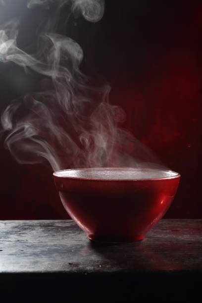istock Chinese noodles with red pepper on black background 1309860272
