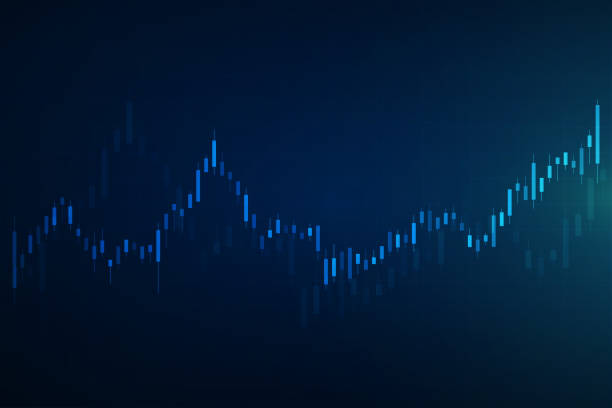 株式市場グラフの背景。事業投資の概念。株式の将来の取引 - candlestick holder chart forex graph点のイラスト素材／クリップアート素材／マンガ素材／アイコン素材