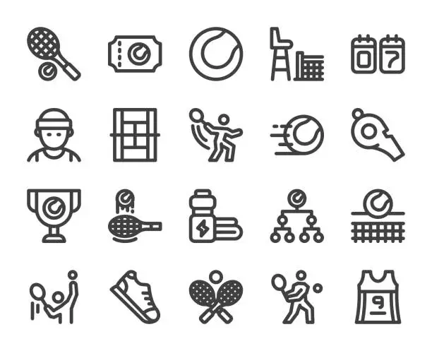 Vector illustration of Tennis - Bold Line Icons