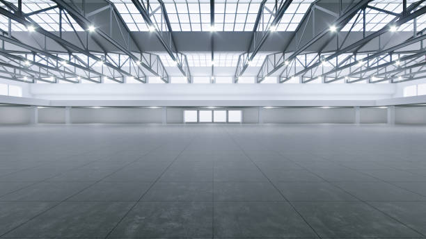 istock 3D render of empty exhibition space. backdrop for exhibitions and events. Tile floor. Marketing mock up. 1309880142