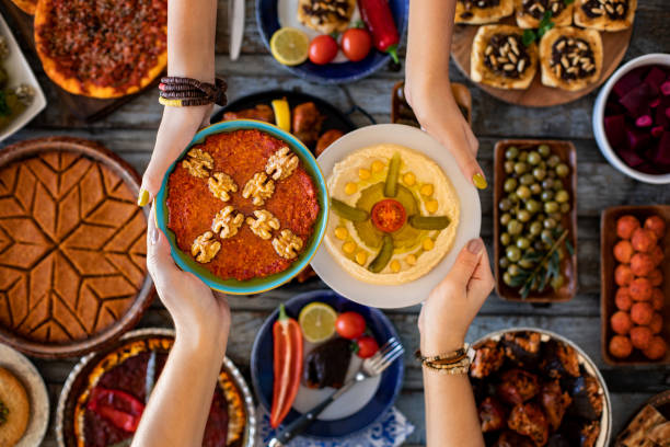 istock Breaking Fasting time at the ramadan month. Prepared table for iftar 1309880196